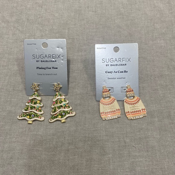 SUGARFIX by BaubleBar, 2 Pairs Drop Earrings,Sweater weather. Time to branch out - Picture 1 of 8